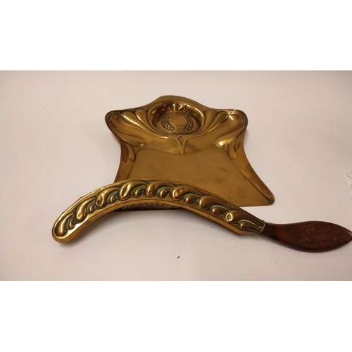 245 - Brass Art Nouveau dust or crumb Pan And Brush