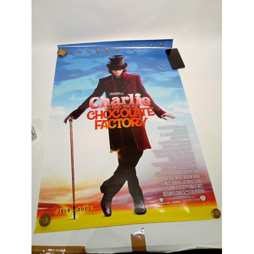 425 - Vintage cinema poster of CHARLIE AND THE CHOCOLATE FACTORY Starring Johnny Depp 102cm x 69cm