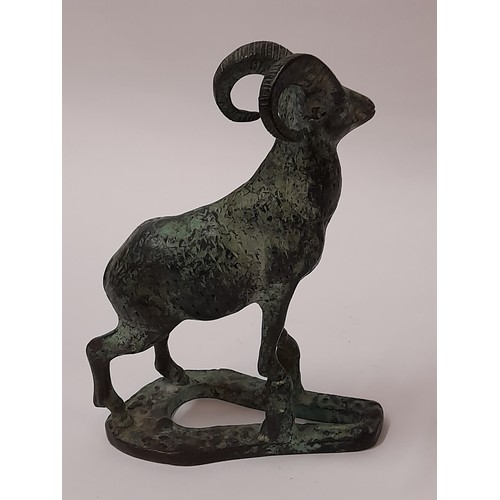 222 - Bronze Figure of a Goat, 18cm high