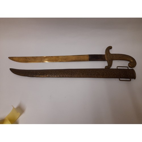 227 - Decorative Brass Sword and Scabbard, 67cm long