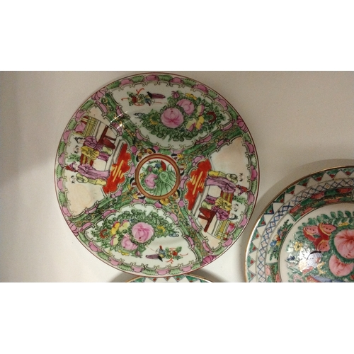 275 - 3 x hand painted Oriental plates 26cm dia. (3)