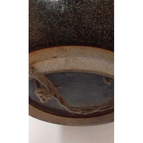 276 - Studio pottery bowl  with DE impression (David Eels) 29cm dia