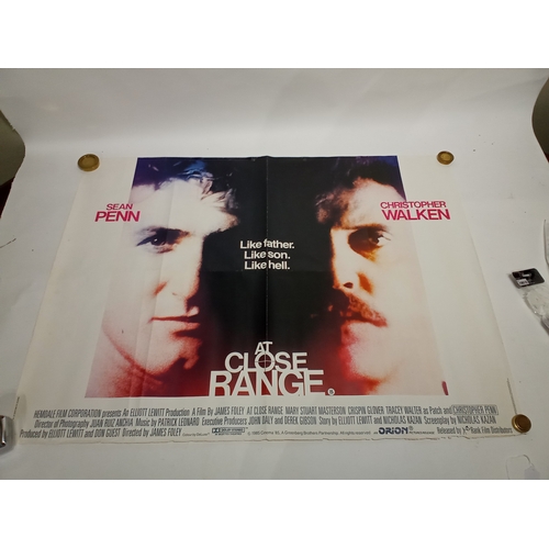 496 - Vintage cinema poster of AT CLOSE RANGER Starring SEAN PENN AND CHRISTOPHER WALKEN 1985 size 101cm x... 