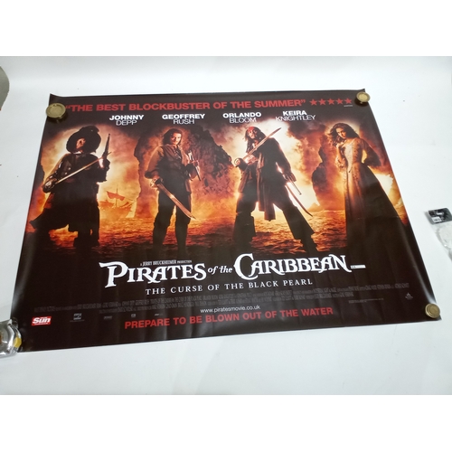 499 - Vintage cinema poster of PIRATES OF THE CARIBBEAN THE CURSE OF THE BLACK PEARL. 102 X 76cm