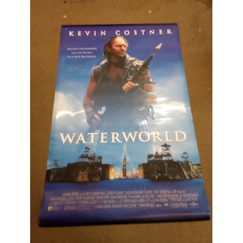 509 - Large Vintage Double sided cinema poster of WATER WORLD Starring Kevin Costner 181cm x 117cm