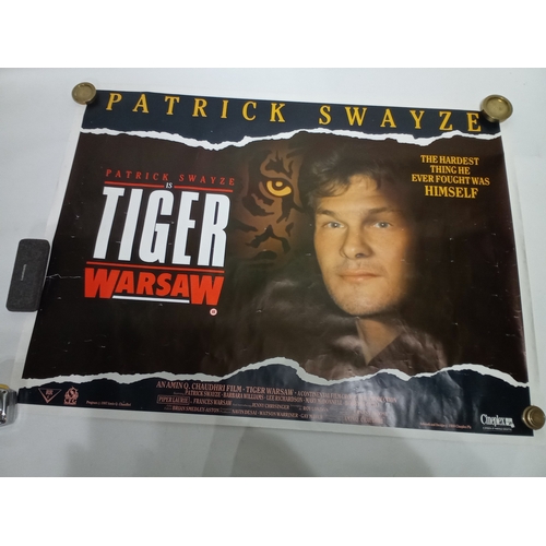 544 - Vintage cinema poster of TIGER WARSAW STARRING PATRICK SWAYZE 1987 size 102cm x 76cm.