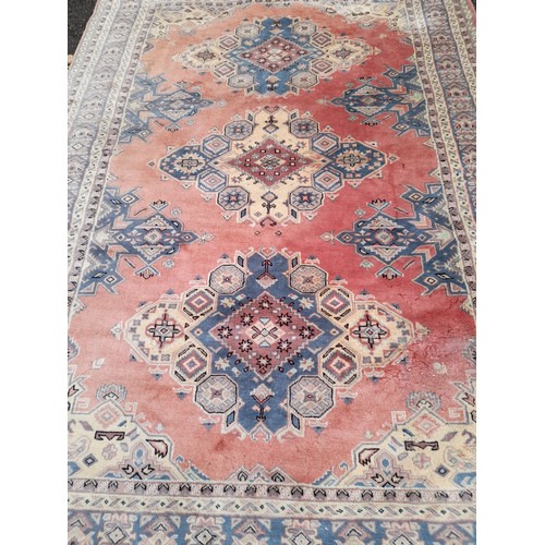 144A - Large Pink ground hand knotted rug, 280cm x 190cm