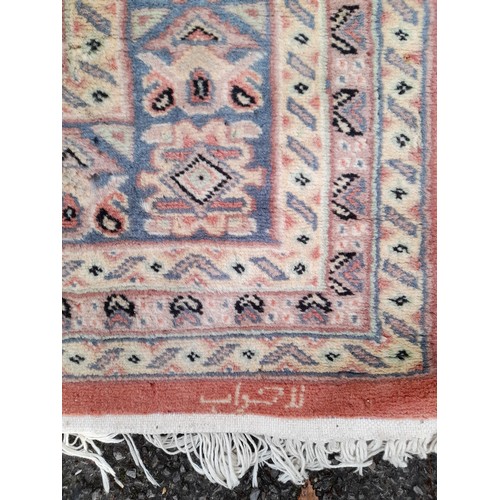 144A - Large Pink ground hand knotted rug, 280cm x 190cm