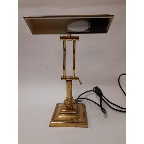 289 - Brass Adjustable Bankers Desk Lamp 26cm wide