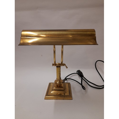 289 - Brass Adjustable Bankers Desk Lamp 26cm wide