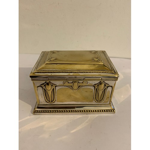 132 - Antique Silver Plated Casket By WMF Decorated In Secessionist Style Signed To Base
11 x 8 x 7 cms h