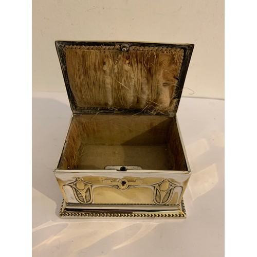 132 - Antique Silver Plated Casket By WMF Decorated In Secessionist Style Signed To Base
11 x 8 x 7 cms h