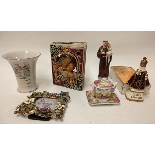 739 - 6 collectable ceramic items to include 3 religious items