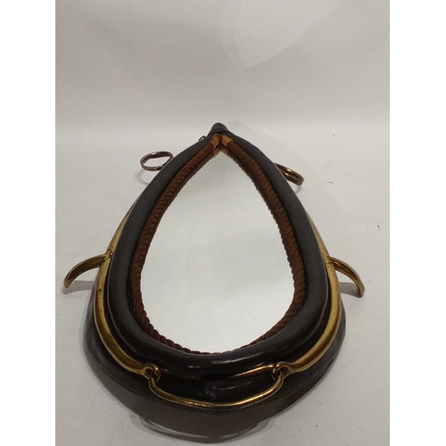 747 - Decorative Vintage horse collar with fitted mirror 64cm x 42cm