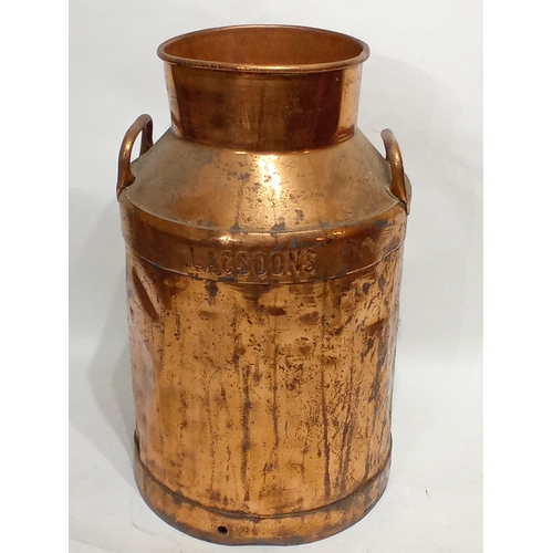 749 - Vintage coppered milk churn 57cm high