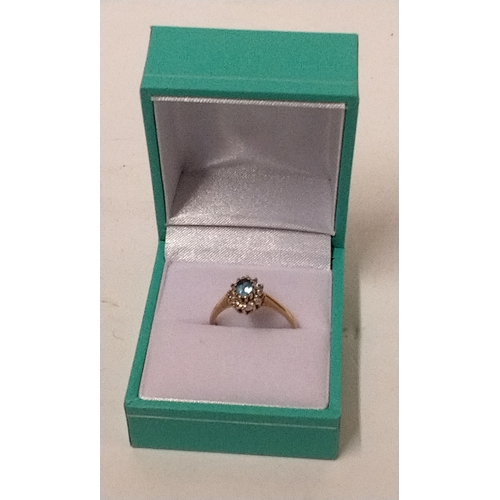 768 - 9ct gold Aqua Marine ring presented in box