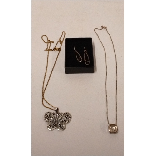 776 - Pair of silver earrings and 2 x silver pendants (3)