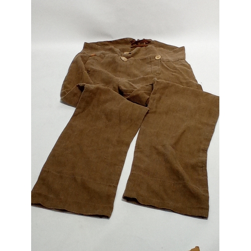 757 - Vintage film prop American colonial mens long linen trousers  1800s