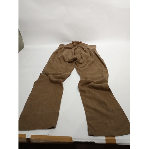 757 - Vintage film prop American colonial mens long linen trousers  1800s