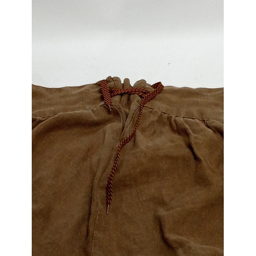 757 - Vintage film prop American colonial mens long linen trousers  1800s