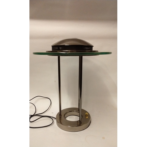 797 - Flying Saucer table lamp, 50cm high x 40cm dia