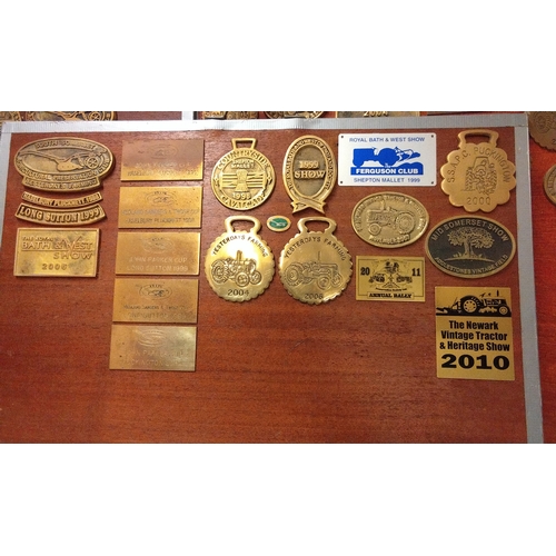 806 - Quantity of Brass Steam Rally Plaques fixed to Three boards