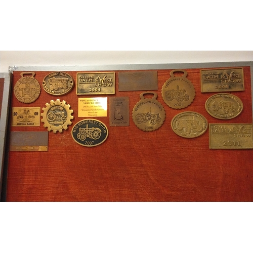 806 - Quantity of Brass Steam Rally Plaques fixed to Three boards