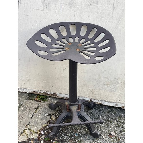 1A - Cast Iron Swivel Tractor Seat / Stool. 62 cms High