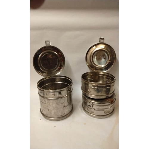 810 - 3 x Vintage stainless steel medical sterilising tins