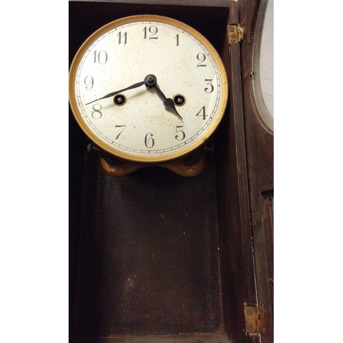 816 - Wood cased wall clock, 41cm high