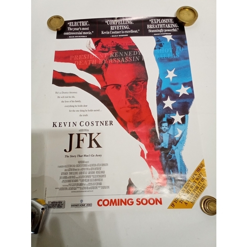 543 - Vintage VIDEO RENTAL POSTER of JFK STARRING KEVIN COSTNER 60CM X 42CM