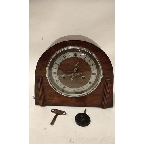 1200 - Dupontic Mantle clock with strike, complete with key and pendulum. Purchased from Dubros Stores in 1... 