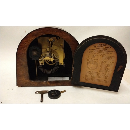 1200 - Dupontic Mantle clock with strike, complete with key and pendulum. Purchased from Dubros Stores in 1... 