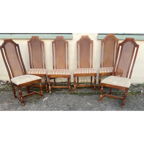 1209 - Six Vintage Berjere Dining Chairs