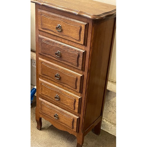 12 - Vintage Continental Five Drawer Chest. 52 x 31 x 103 cms