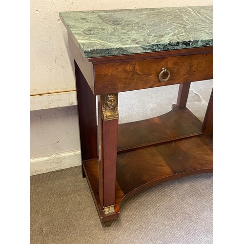 13 - French Empire Style Marble Top Console Table. 85 x 39 x 80 cms