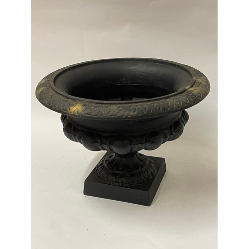 316 - Cast iron urn/planter, 23cm high x 32cm wide