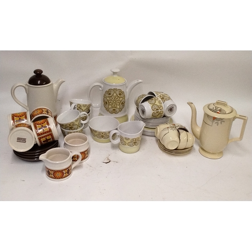 15 - 3 part vintage Coffee sets to include, Sandler, Johnson Bros, and Wood & Sons