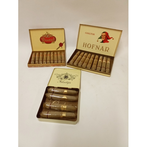 170 - Three part boxes of vintage cigars larges box 20cm x 12cm