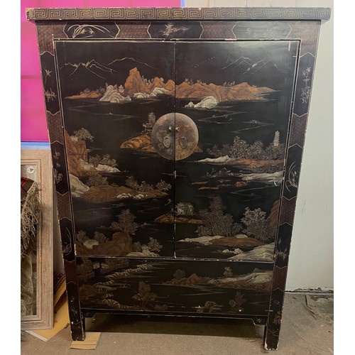 36 - Vintage Chinese Marriage Cupboard. 133 x 53 x 182 cms