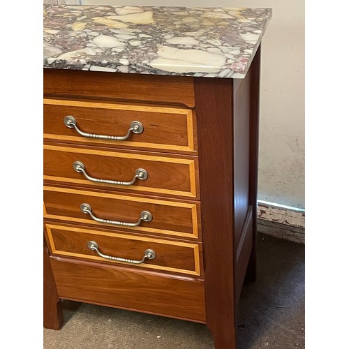 37 - French Marble Top Four Drawer Chest With Secret Drawer. 64 x 39 x 88 cms