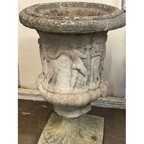 38 - Huge Reconstituted Classical Style Garden Urn . 62 Diam 92cms high