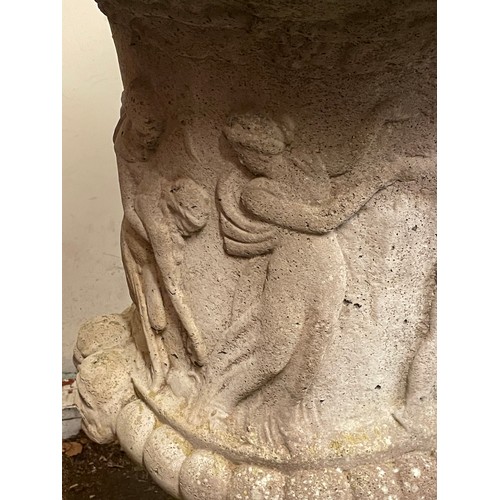 38 - Huge Reconstituted Classical Style Garden Urn . 62 Diam 92cms high