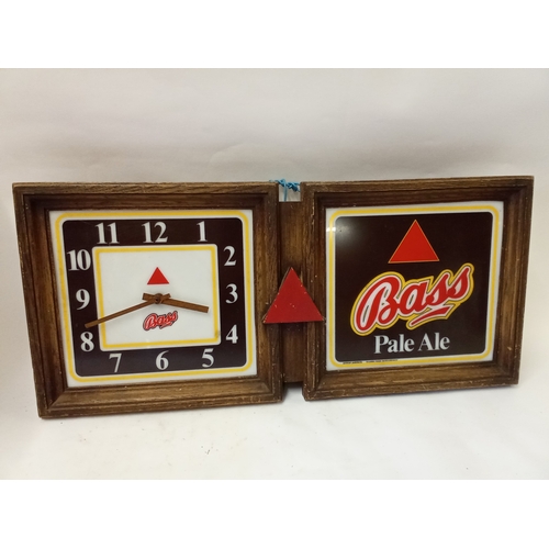 187 - Vintage Advertising pub clock Bass Pale Ale 67cm x 30cm