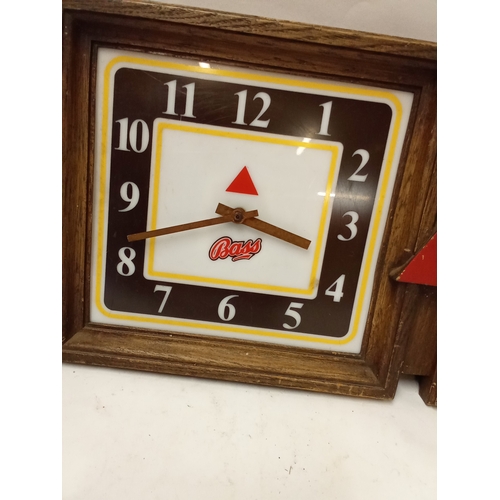 187 - Vintage Advertising pub clock Bass Pale Ale 67cm x 30cm