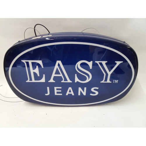 189 - VINTAGE Light up  DOUBLE SIDED Advertising sign EASY JEANS