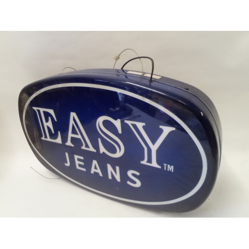 189 - VINTAGE Light up  DOUBLE SIDED Advertising sign EASY JEANS