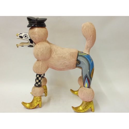 190 - Limited edition composite Tom's drag hand painted poodle 50cm high