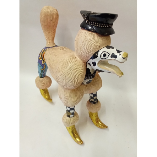 190 - Limited edition composite Tom's drag hand painted poodle 50cm high