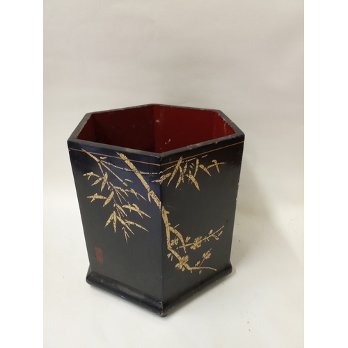 191 - Vintage oriental hand painted Planter 33cm high